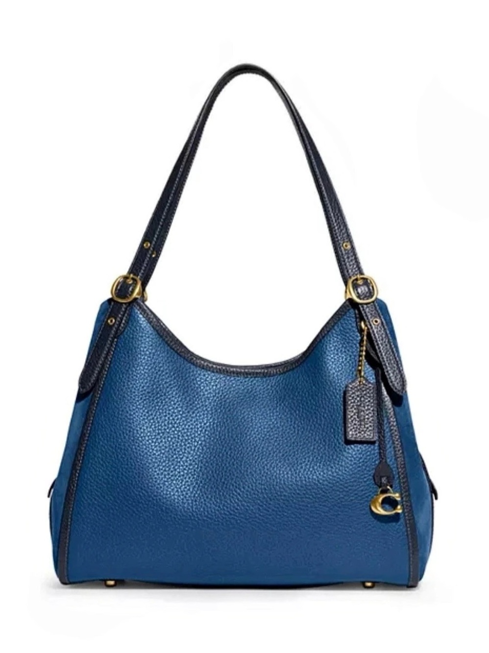 Coach Lori Blue Suede Leather Shoulder Bag